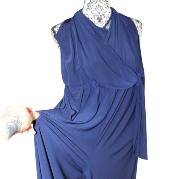 SALE LUXOLOGY Blue Pantsuit Jumper Romper 1 Piece Size L NWT's COMFY CLASSY CUTE - Picture 13 of 16